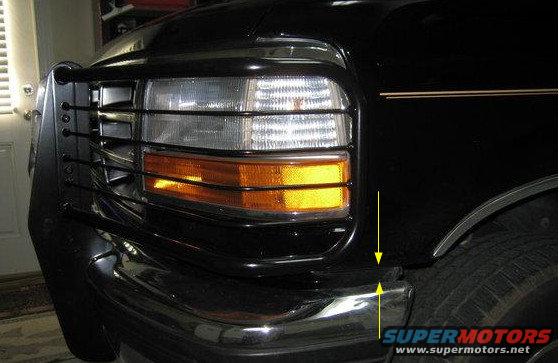 1994 Ford Bronco front corner with grille guard and amber turn signal