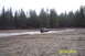 1990 Ford Bronco - A silver Jeep Wrangler navigates a muddy track, with other vehicles and a line of trees visible in the distance.