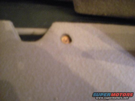 Close-up of a textured plastic interior panel with a small brass screw