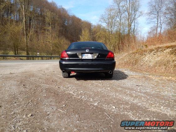 Black 2003 Mercury Marauder rear view with license plate visible