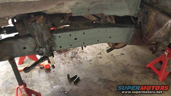 Vehicle frame and steering components on jack stands