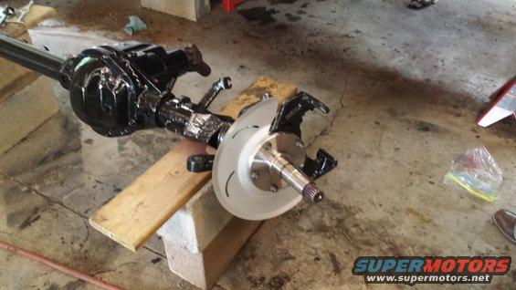 Ford Bronco rear axle assembly with disc brake conversion kit installed
