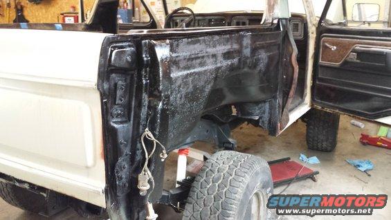 1978 Ford Bronco rear quarter panel and interior, white