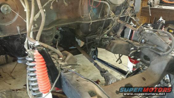 1978 Ford Bronco front frame with suspension and engine components visible