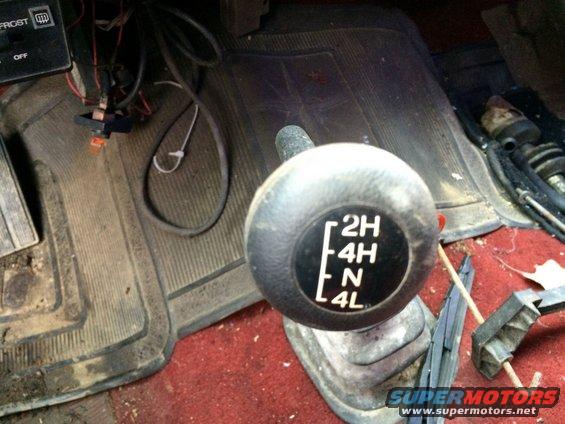 Interior view of a 4x4 shifter with 2H, 4H, N, and 4L markings