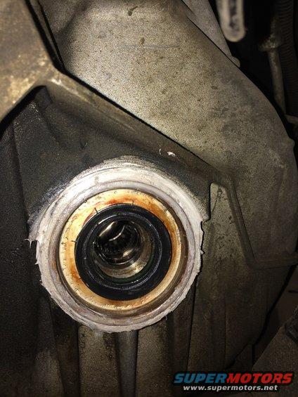Close-up of a CV shaft seal