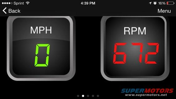 Digital gauges showing 0 MPH and 672 RPM, with Supermotors.net logo