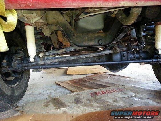 1995 Ford Bronco front undercarriage with suspension and steering components visible