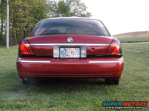 Red 1999 Mercury Grand Marquis rear with Indiana license plate UTM573