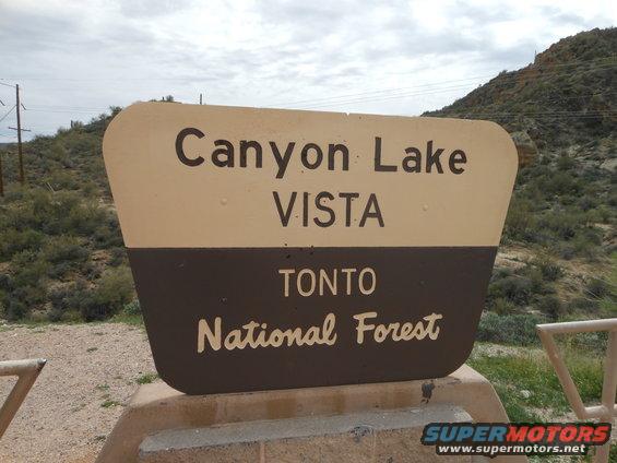 Canyon Lake Vista Tonto National Forest sign