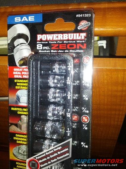 Powerbuilt 8 pc. Zeon socket set in packaging