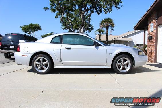 Silver 2002 Ford Mustang GT side view