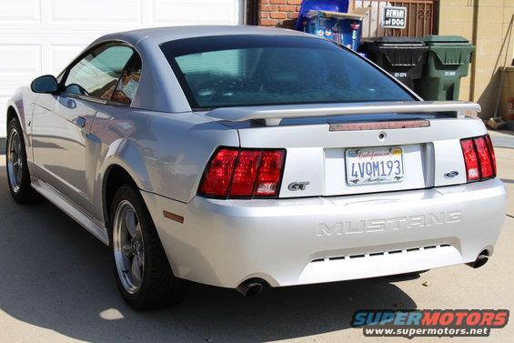 Silver 2002 Ford Mustang GT rear view