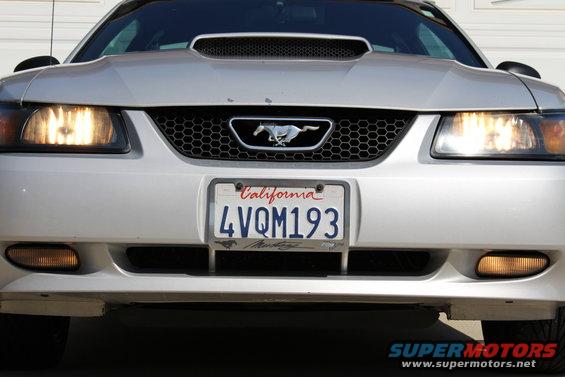 Front view of silver 2002 Ford Mustang with California plates