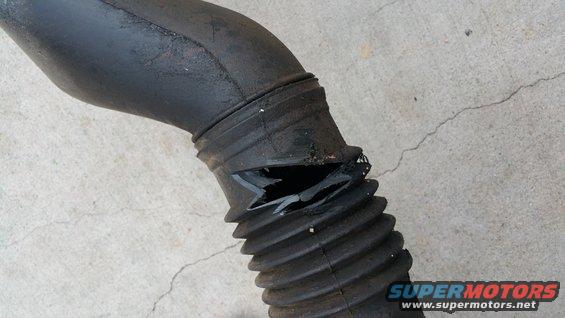 Broken Intake Hose. Looked like it fell off at one point. Got it replaced with a new old one. 