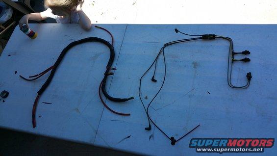 Wiring harness laid out on a table