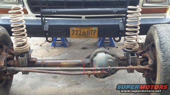 1979 Ford Bronco front axle and suspension components with Virginia license plate