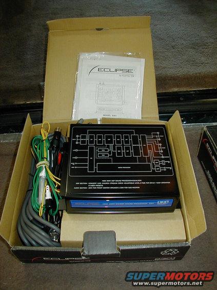 Eclipse audio processor and manual in an open box