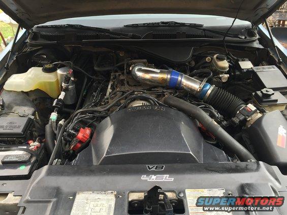 1994 Ford Crown Victoria engine bay with V8 4.6L engine