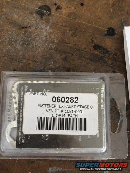 Package of exhaust fasteners, part number 060282