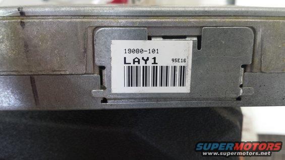 engine control module with label 19080-101 LAY1 and barcode, date code 95E16