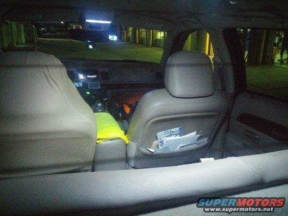 Interior view of a 2000 Mercury Grand Marquis showing the front seats and dashboard
