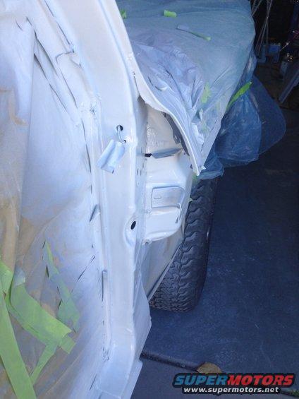Passenger side door jamb painted March 15 2015