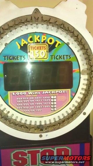 Jackpot tickets game with 150 tickets displayed and score table