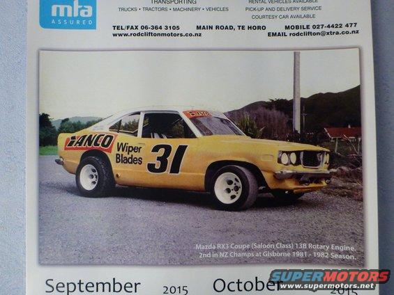 Yellow race car with 'BANCO' and 'Wiper Blades' decals, number 31 on door. Appears to be a Mazda RX3 Coupe