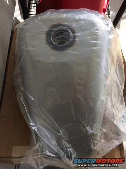 Motorcycle fuel tank in plastic wrap
