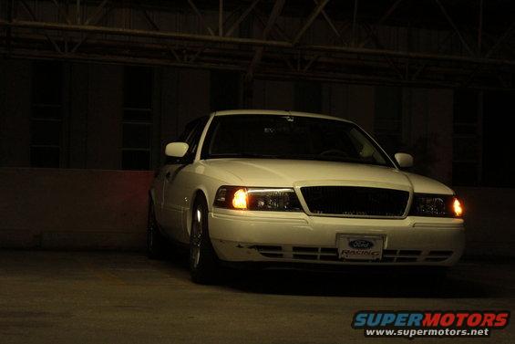 White 2000 Mercury Grand Marquis front view with Ford Racing plate