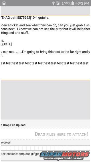 Screenshot of a web page with text about tickets and file uploads