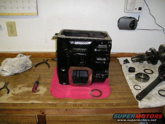 Transmission case painted, ready to be put together.