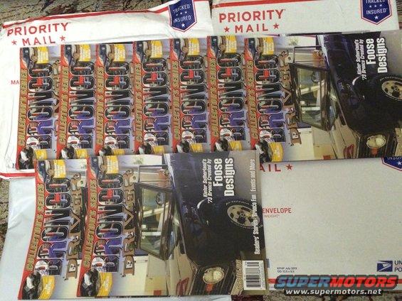Stack of 'Bronco Collector's Series' magazines and 'Foose Designs' publication