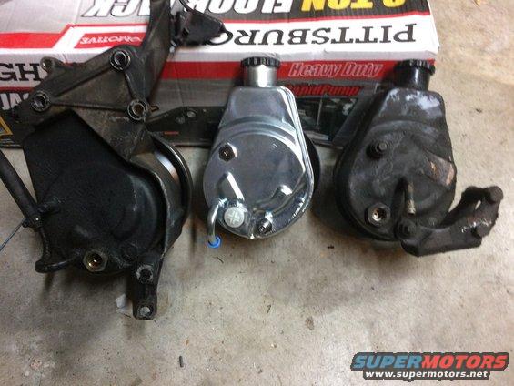 img_1703.jpg Side by side comparison of a 1982 Camaro Saginaw pump (and bracket), the Wild Horses pump included in my kit, and a 1982 Corvette pump.

