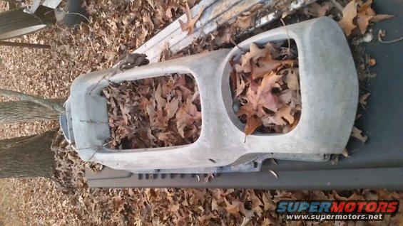 car grille filled with leaves, lying on the ground