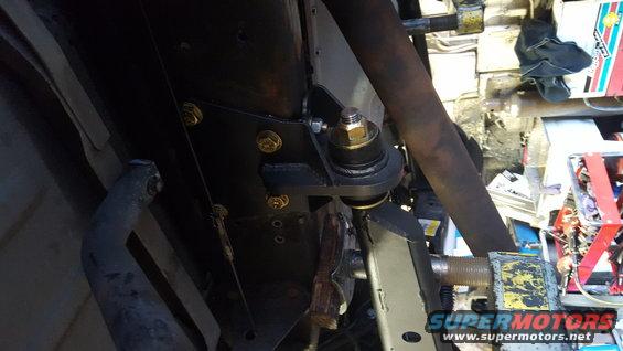 Radius arm brackets. Took 3 drill bits just to make the new mounting holes. 