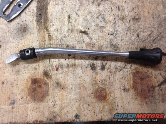 Windshield wiper control lever with black knob and metal arm