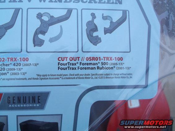 Document showing diagrams and text for Honda FourTrax Foreman 500 and Rubicon parts