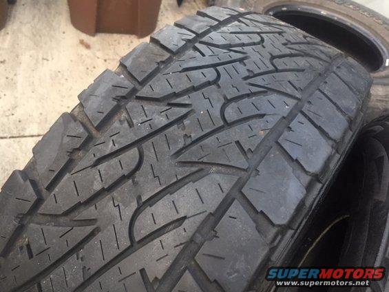 Close-up of a tire tread pattern