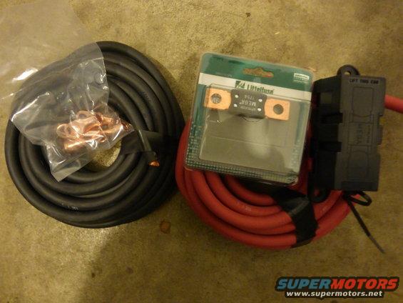 1/0 gauge wire
175 amp megafuse
megafuse holder
solder on ends