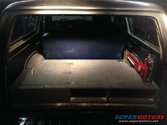 1979 Ford Bronco interior storage box and rear seat