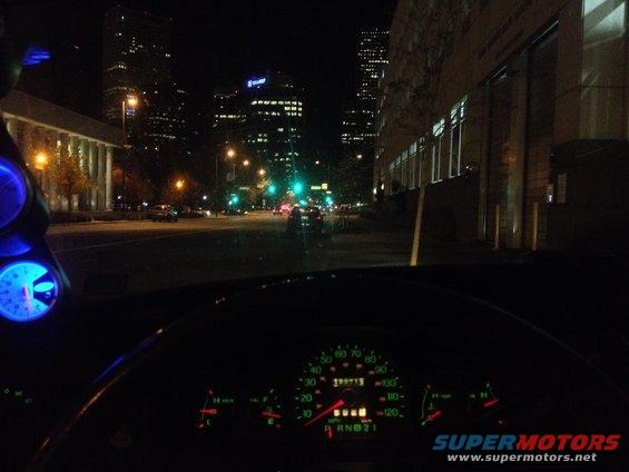 Nighttime cockpit view.  Denver CO 2015.