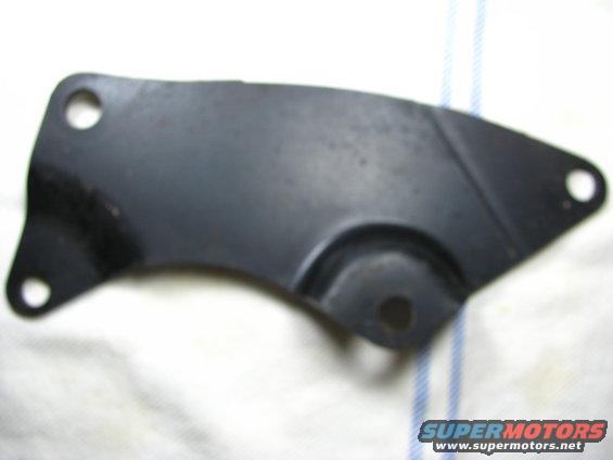 Black metal bracket with three mounting holes, one curved edge, and one angled edge