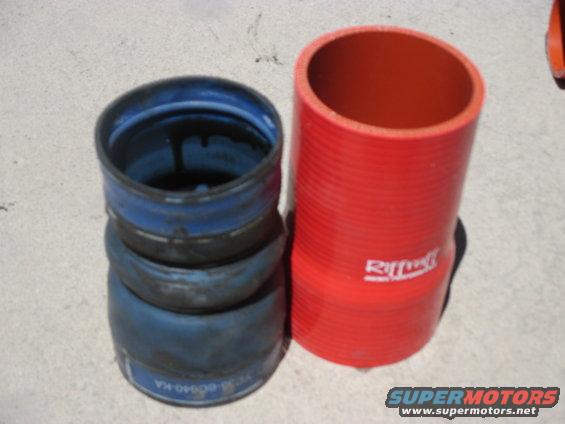 OEM Ford next to Riffraff hot side intercooler boot.
