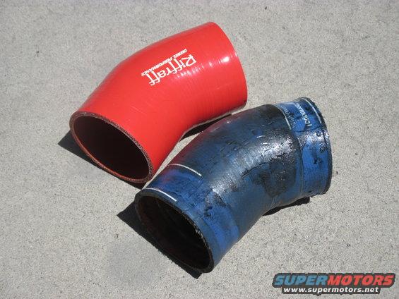 img_0501.jpg OEM Ford next to Riffraff turbo CAC boot.  Note: crack in OEM boot.