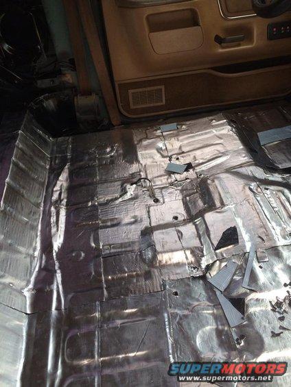 Interior floor insulation in a 1990 Ford Bronco