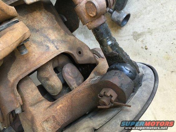 Rusted suspension ball joint and tie rod end