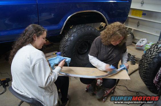 The wheel lip moldings had been sitting around so long that they took some elbow grease to get them cleaned up. 