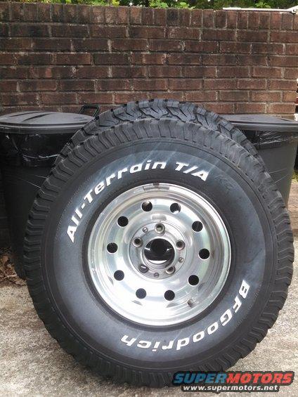 BFGoodrich All-Terrain T/A tire mounted on a 5-lug aluminum wheel